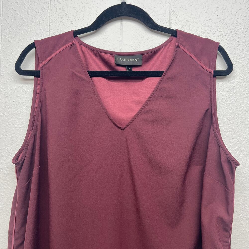 Lane Bryant Burgundy Sleeveless Blouse - Picture 3 of 11